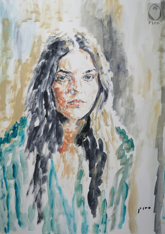 oil on paper - olio su carta di Piro